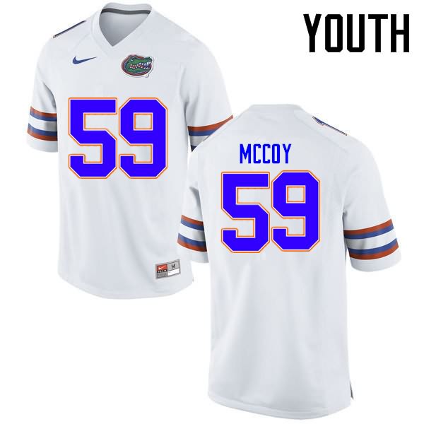 NCAA Florida Gators T.J. McCoy Youth #59 Nike White Stitched Authentic College Football Jersey JNF0864QJ